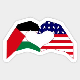 We Heart Palestine & USA Patriot Flag Series Sticker